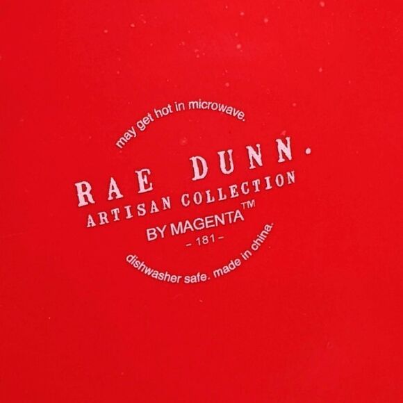 Rae Dunn DECK THE PAWS Extra Large 8" Red Ceramic Pet Bowl Dog Food Dish - Picture 3 of 5